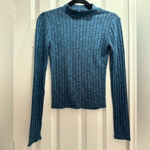 Prince & Fox Teal Mock Neck Long Sleeve Shirt
